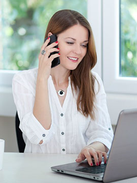 Beautiful young woman on phone